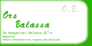 ors balassa business card